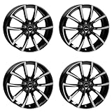4x AUTEC Felgen Alufelgen ASTANA 8.0x18 ET55 5x108 Schwarz poliert kompatibel mit Ford C-MAX Mondeo Focus S-MAX Edge Galaxy