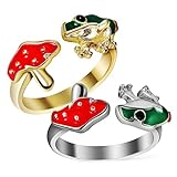 COLLBATH 2St Froschfingerring lichtring halooween Froschring Hochzeitsring Verstellbarer Damenring Frauen offener Ring damen fingerring Schmuck mit offenem Ring Fingerring Schmuck Legierung