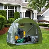 Taidda Fahrradschuppen, Wasserdichtes Tragbares Zelt Zur Aufbewahrung von Fahrrädern, Werkzeugen und Spielzeug Im Freien, 210D Oxford-Gewebe, 76,77 X 64,17 X 31,50 Zoll (OD Grün)