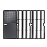 GFTIME 43 x 63cm Gusseisen Grillrost und Grillplatte für Enders Boston 3, Enders Monroe Pro 3, Charbroil, Barbecook Siesta 310, Broil King Sovereign, Landmann Triton 3 & 4, Gussrost Grillersatzteile