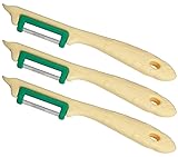 Solingen 3 Sparschäler für Rechts- u Linkshänder Spargelschäler Obstschäler Spargelmesser extra scharf Pendelschäler Gemüseschäler