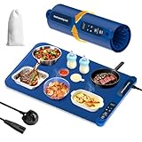 Warmhalteplatte für Speisen, Speisenwärmer Ganzflächige Erwärmung einstellbare Temperaturkontrolle, Tragbare und Faltbare Heizplatte mit Nano-Silikonmaterial für Warm Halten oder Auftauen