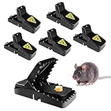 Fousenuk Rattenfalle Schlagfallen, 6 Stück Mausefalle Schlagfalle Testsieger, Wiederverwendbar Mäusefallen Kunststoff, Rattenfallen, Mausfallen für Haus und Draußen, Mouse Trap, Rat Trap
