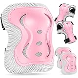 Knieschoner Kinder Schonersets für Kinder Ab 3 Jahre Knieschützer Inline Skates Schoner für Skateboard Roller Fahren Outdoor Sport (Rosa)