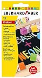 Eberhard Faber 526012 - Colori Wandtafel-Kreiden in 6 Basic und 6 Neon-Farben, im Kartonetui, leicht abwischbare Tafel-Kreide, staubfrei, für Schule und Freizeit