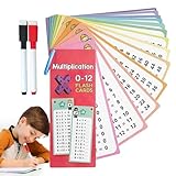 Multiplikations-Lernkarten, Divisions-Lernkarten - 15X Lernkarten für mathematische Gleichungen - Lernhilfen für die Abteilung „Mathematikgleichungen“ mit trocken abwischbaren Stiften für den Unterric