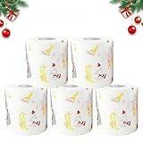 Weihnachts Toilettenpapier,5 Rollen Lustige Weihnachten Toilettenpapier,Weihnachtsmann Klopapier,Weihnachten Toilettenpapierrollen,Lustige Neuheit toilettenpapier,für Weihnachten Dekorative