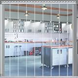 SHANNA PVC Streifenvorhang 9Stk 121*213cm, Transparent Lamellenvorhang Outdoor Vorhang Plane, Wetterfest & Spritzwassergeschützt Industrie Trenn Stallvorhang für Kühlhäuser, Lagerhallen und Supermarkt
