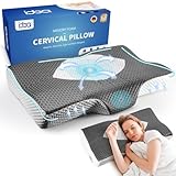IDEA Kopfkissen, Ergonomisches Memory Foam Kissen, Orthopädisches Kissen Seitenschläferkissen für Seiten, Rücken & Bauchschläfer, Nackenkissen Antischnarch-Kissen mit Bezug (63 * 37 * 11/8.5CM)