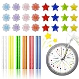 WPPQWP Speichen-Reflektoren Fahrrad Kinder Fahrrad Zubehör Kinder 360°Sichtbarkeit Rad Reflektoren Speichen Katzenaugen Fahrrad Kinder Fahrradspeichen Reflektoren (Perlenform + Herzform)