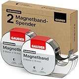 GAUDER Magnetband selbstklebend im Spender (2 Stück) I Magnetklebeband I Magnetstreifen (6 m)