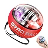 Dewppxi Vital Wrist Ball Exerciser, Gyro Handgelenktrainer Ball mit bunten LED-Leuchten, Autostart-Gyroskop-Unterarmtrainer für Handgelenke, Arme, Finger und Muskeln Kräftigung (Rot,Mit Licht)