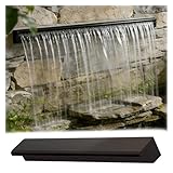 ExtraLongWaterfallSpillway60 OutdoorPoolbrunnenauslassVersenkteich Wasserfall-Kit, dekorativer Anschluss für Terrasse und Garten, langlebig, schwarzes Finish