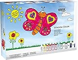 KREUL 42752 - Window Color Fenstermalfarben Set, mit 8 Farben in 80 ml Malflaschen, schwarze Konturenfarbe, Nachtleuchtfarbe, Folien, Glasperlen und Motivvorlagen, bunt
