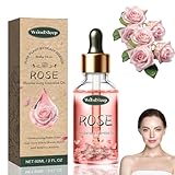 Rosenöl Gesicht 60ML Rose Oil mit Vitamin C Rosenöl Gesichtsöl Rosenöl 100 Reines Rosenöl Rosenöl Bio Rose Oil für Anti-Aging Falten Feuchtigkeitspflege für Gesicht Körper und Haut