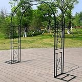 Rytgdxss Gartenbogen aus Metall Rosenbogen Metall Elegante Rankhilfe Dekoration für romantische Rosen,blühende Kletterpflanzen Festliche Anlässe wie Hochzeiten im Grünen(L180xW40xH230cm) Dunkelgrün-A