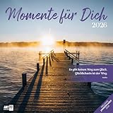Momente für Dich Broschürenkalender 2026 - 30x30 - Art12 | Stilvoller Inspirationskalender im schlanken Hochformat (aufgeklappt 30x60 cm) | Notizen