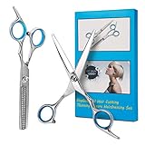 Bubuxy Haarschere, professionelles Haarschneide-Set, Effilierschere, Ausdünnschere, Friseur-Set, Haar Bart SchereTrimmen Formung Pflege (Scheren-Set)