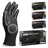 PROGRIP Einweghandschuhe Diamant Grip, Schwarz, Einmalhandschuhe Extra Stark, Nitrilhandschuhe Gr. XXL, 2x dicker, Handschuhe Einweg, Arbeitshandschuhe für Werkstatt & Montage, 50 Stk/Box