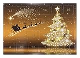 Laktosefreier Adventskalender mit Nougat-Füllung und braunem Schoko-Überzug (VEGANE SCHOKOLADEN-MANUFAKTUR) 300g