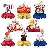 TEICTS 8 Stück Zirkus Party Bienenwaben,Zirkus Party Dekorationen, Zirkus Party Zubehör zum Geburtstag, Geburtstag Dekorationen für Zirkus Geburtstag Party,Bunte Decken Party Hängezubehör für Kinder