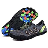 ELAPHURUS Badeschuhe Herren Barfußschuhe Schnell Trocken Aquaschuhe Damen Wasserschuhe rutschfeste Outdoor Strandschuhe Surfschuhe Unisex Schwimmschuhe Atmungsaktiv, Grau Orange, 39 EU