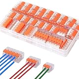 Kabelverbinder, 75 Stück Kabelklemmen Elektro Verbindungsklemmen Klemmen 2 Polig 3 Polig und 5 Polig 4mm²Leiter Klemme Kabelverbinder Klemmen Set mit Box Lüsterklemmen für Feste Kabe