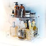 Acliys Badezimmer-Theken-Organizer, 2 Etagen, Acryl, Arbeitsplatte, Organizer, Make-up-Organizer, Parfüm-Organizer, Gewürzregal, Organizer, Badezimmer, Waschbecken, Organizer, Kaffeestation, Organizer