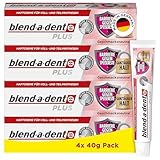 Blend-a-dent Plus Barriere Gegen Speisereste Haftcreme für Voll- & Teilprothesen, Made in Germany, Geschmacksneutral, 4x40g, Orange