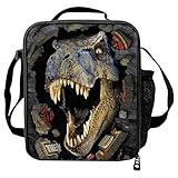 VEEWOW Jurassic Dinosaurier-Lunchbox, Schule, isolierte Lunchtasche für Kinder, Kühltasche (C946)