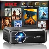 Smart Beamer mit Netflix, Dolby Audio, WiMiUS 1100 ANSI Autofokus/6D Trapezkorrektur Led Beamer 4K Heimkino Unterstützt, WiFi6 Bluetooth Full HD 1080P Outdoor Tageslicht Projektor für Android/iPhone