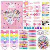1200 Stück Mädchen Haarschmuck Set, Haargummi Bunt Süße Haarspangen Klein Haarclips Geschenke für Weihnachten Neujahr Geburtstag