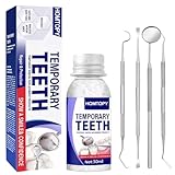 Zahnersatz Selber Machen Zahn Reparatur Set mit 4 Werkzeugen Natürlich und Lebensecht Verformt Sich Nicht Geeignet für Abgebrochene Zähne Große Lücken Ungleichmäßige Zähne Fehlende Zähne Usw