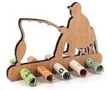 Giftota - Originelle Geburtstag Geldgeschenk Holz - Geldgeschenk für Angler - Geschenkidee Angler - Angeln Geschenke aus Holz - Geschenke für Freunde, Familie