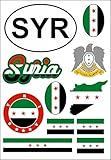 Daged Syrien alte fahne Aufkleber 11 Stück Karte Stickerbogen - PKW Auto Motorrad Biker Flagge Fahne Deko AK