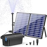 Biling Solar Teichpumpe mit Filter - 1500 l/h 30W Solar Teichfilter Komplettset mit Pump für Teiche und Wasserfall bis 2000l - Solar Filterpumpen für Garten Pool Wasserspiel