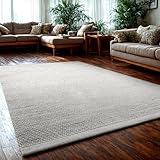 MY-RUG Gewalkter Teppich WoolHeaven aus Schurwolle, 80 x 150 cm, handgemacht in Creme-Weiß - Perfekter Wollteppich für EIN gemütliches Esszimmer