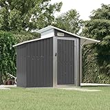 Fasba Geräteschuppen Anthrazit 270x130x208,5 cm Verzinkter Stahl, Gartenhaus Schuppen Fahrradschuppen für Garten Hof Waldgrundstück316244