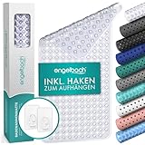 Engelbach® Badewannenmatte rutschfest Inkl. 2 Haken zum Trocknen 88x40cm - Antirutschmatte Badewanne 100% BPA-Frei - Badewanneneinlage schimmelresistent & maschinenwaschbar