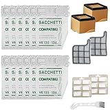 Arcets Staubsaugerbeutel kompatibel mit Kobold VK135 VK136 FP 135 FP 136 | 12 Staubsaugerbeutel aus Mikrofaser mit 5 Schichten mit 2 HEPA-Filter und 2 Motorfiltern (Set mit 12 Beuteln)