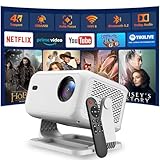 VNEIMQN 2025 Neuer Upgraded Full HD 1080P Beamer, 25000 Lumens, 4K Unterstützung, Android 13, WiFi 6＆ Bluetooth 5.2, automatische Trapezkorrektur, 180° schwenkbarer Heimkino Beamer