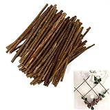 Holzstäbchen zum Basteln Holz Log Sticks - 60 Stück Holzstab Bastelhölzer 20cm Länge Treibholz Deko Ast