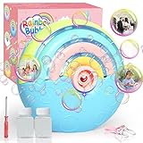 Panacare 2022 Automatische Seifenblasenmaschine, Tragbares Regenbogen Blasenmaschine für Kinder 2000+ Seifenblasen/Min mit Seifenblasenlösung*2, Seifenblasenspielzeug Kinder für Outdoor/Party/Hochzeit