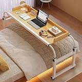 Überbett-Überbett-Schreibtisch, höhenverstellbar, Essenstablett, Schreibtisch, Rolltisch, Computertisch, Überbetttische mit Rollen, Rollbett-Stehtisch, mobiler Schreibtisch mit Verstellbarer Höhe