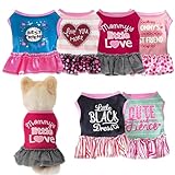 CutitiUU 6er-Pack Mädchen-Hundekleidung,Haustierkleid mit niedlichem Hunde-Sommerkleid,Haustier Kleidung Hund Katze Kleidung Niedlich Cartoon Einteilig Floral Kleider,Hundekleider,M