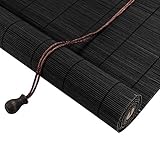 Natürliche Bambus-Rollos – Vintage-UV-Schutz und wasserdichte Lichtfilterungsvorhänge, atmungsaktiver Sonnenschutz für den Innen- und Außenbereich (140 x 240 cm)