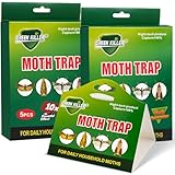 10 Stück Kleidermottenfalle Mottenfalle Kleidermotten, Effektiver Mottenschutz für Kleiderschrank, Kleidermotten Bekämpfen Pheromonfalle Motten, Mottenpapier Lebensmittelmotten Falle für Küche