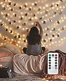 8M 40 LED Fotoclips Lichterkette mit Fernbedienung, 8 Modi Indoor USB Lichterkette mit 40 Stücke Klammern für Fotos, zum Aufhängen von Fotos, Bildern, Karten für Schlaf zimmer dekoration (Warmweiß)
