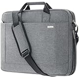 Voova große Laptoptasche für 14 15 15,6 16 Zoll Laptop, 30% mehr Kapazität, Innenfächer, verdickt wasserdicht Notebook Tasche, kann auf dem Koffer, kompatibel mit Macbook Dell HP, Grau