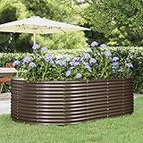 FIRBNUS 212 x 140 x 68 cm, Gartenvase für den Außenbereich, große Töpfe für den Außenbereich, für Garten, Kulturbett, Blumentopf, Braun, pulverbeschichteter Stahl